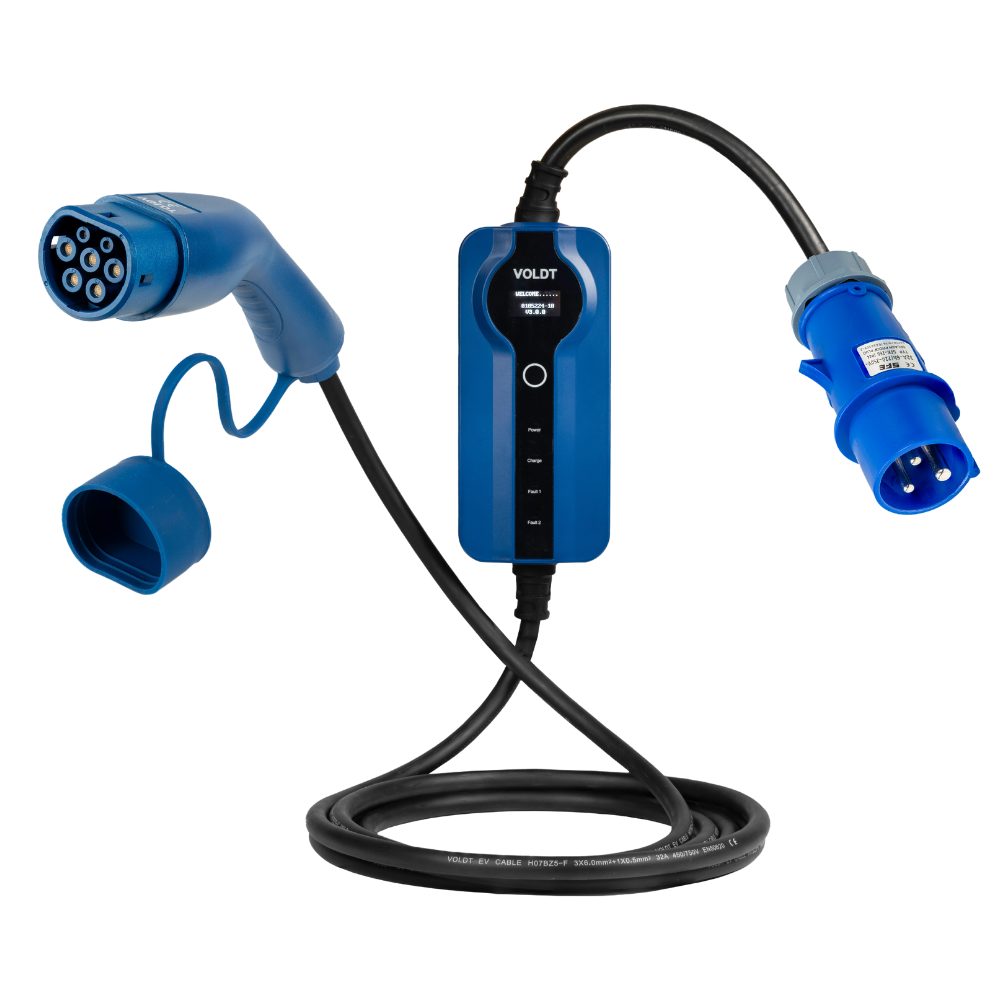 Type 2 til CEE | 1 Fas | justerbar 8A - 32A | 7,4kW Ladekabel