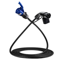 Adapterkabel type 2 (ladestasjonssiden) til 3-polet blå CEE kontakt