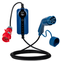 Type 2 - 16A rød CEE kontakt | 3-fase | Justerbar 8A - 16A | 11kW ladekabel