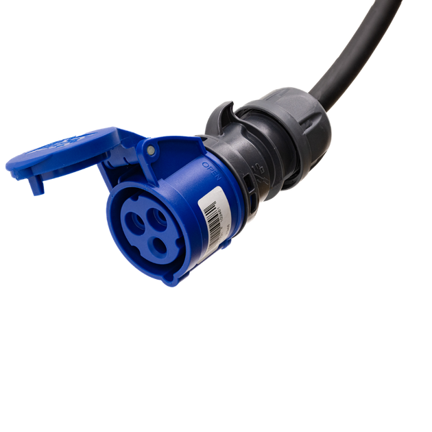 Adapterkabel type 2 (ladestasjonssiden) til 3-polet blå CEE kontakt