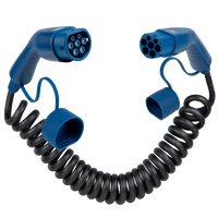 Type 2 til Type 2 | 3 Fas | 16A | 11kW | Spiral Ladekabel