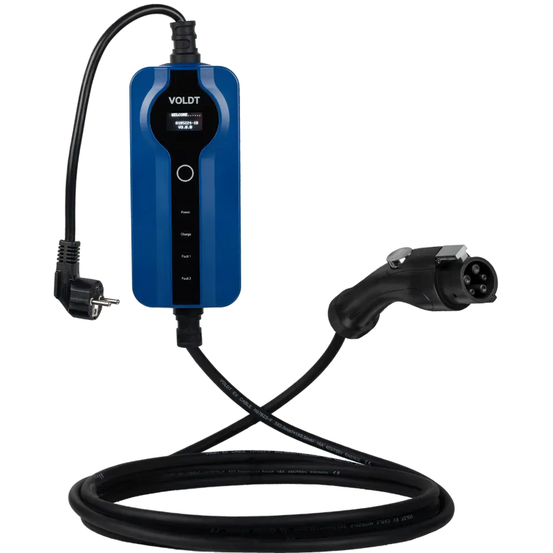 Type 1 - schuko | Justerbar 8A - 16A | 3,7kW ladekabel