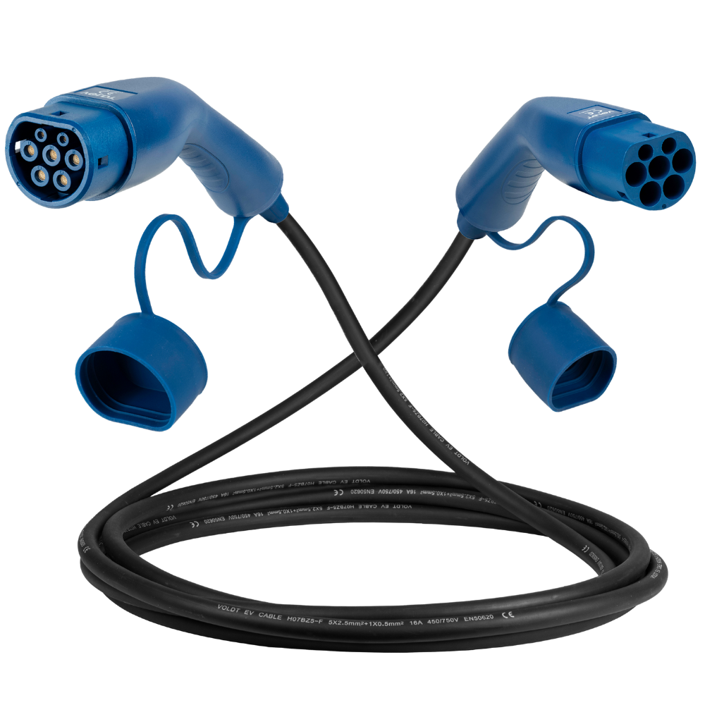 Type 2 | modus 3 | 16A | 11kW ladekabel