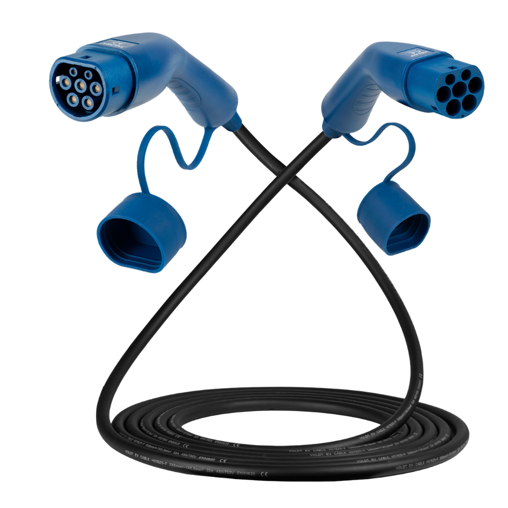 Type 2 | 1 Fas | 32 Ampere | 7,4 Kw Ladekabel