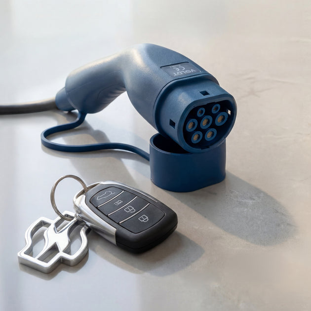 Type 2 til Type 2 | 1 Fas | 32A | 7,4kW | Spiral Ladekabel