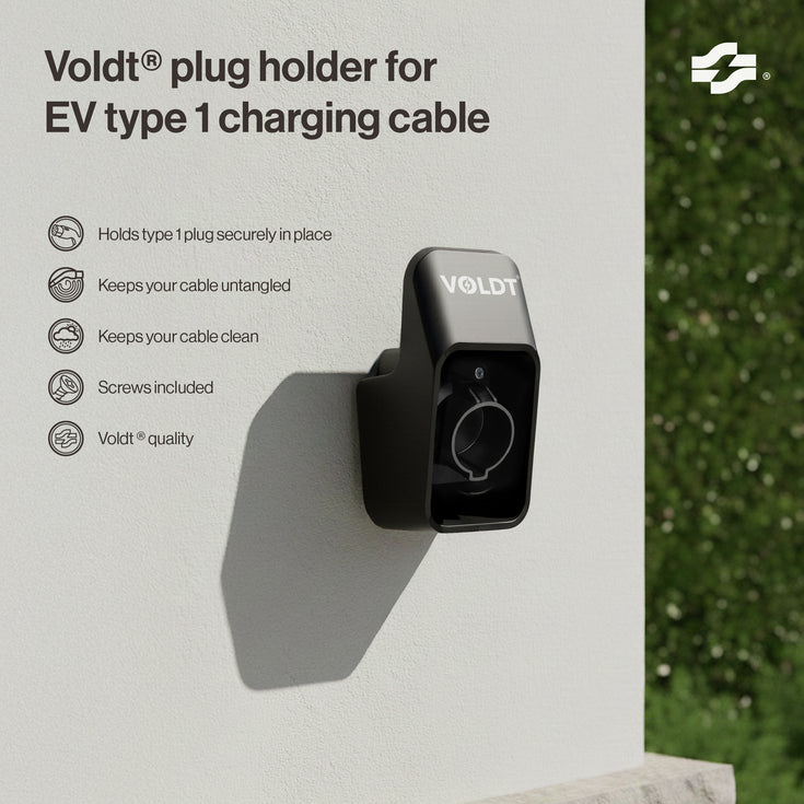 Pluggholder for EV type 2-ladekabel