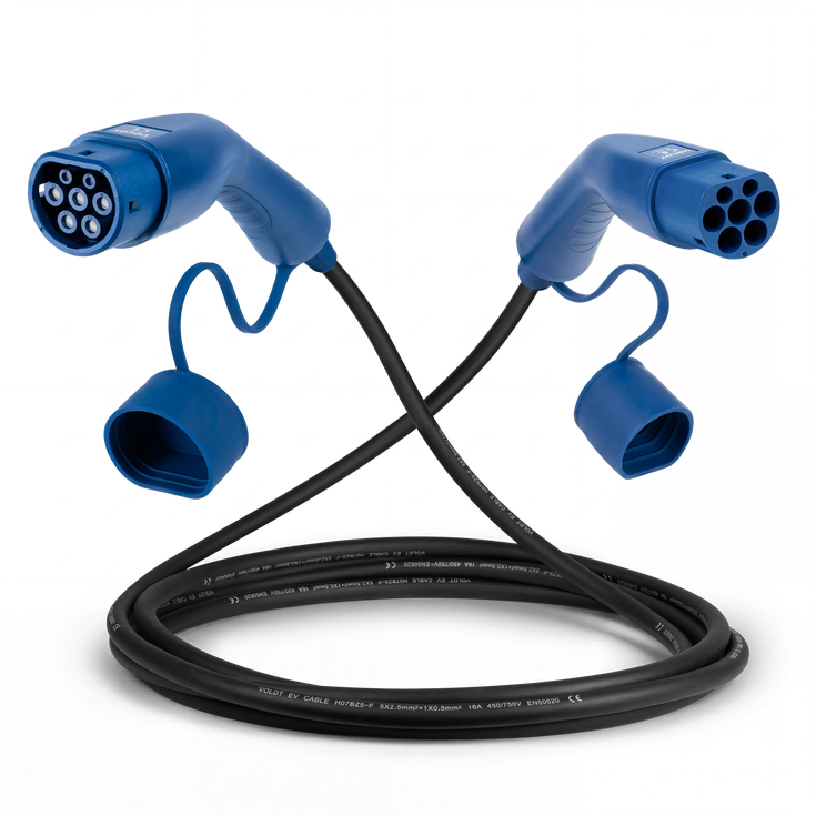 Type 2 | 1 fase | 16A | 3,7 kW ladekabel