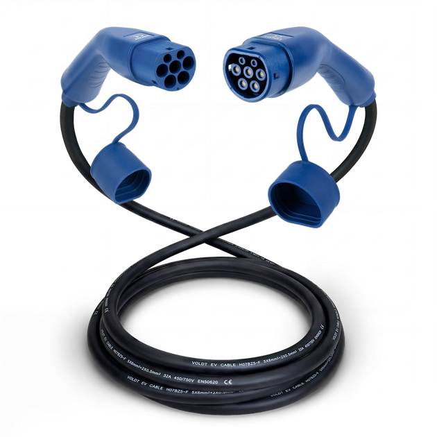 Type 2 | 1 Fas | 32 Ampere | 7,4 Kw Ladekabel